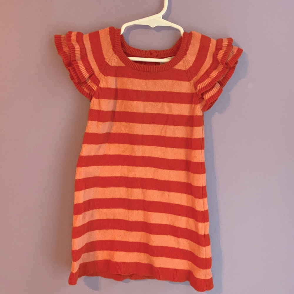 Gymboree Coral Pink Striped Sweater Dress